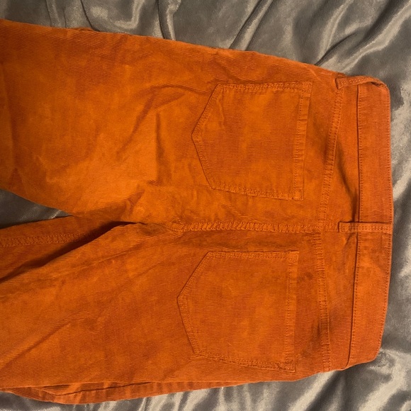 High Rise Pumpkin Corduroy Button Fly Jeans - Picture 3 of 4